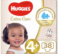 Huggies Extra Care Size 4+ 10 -16 kg Value Pack 38 pcs