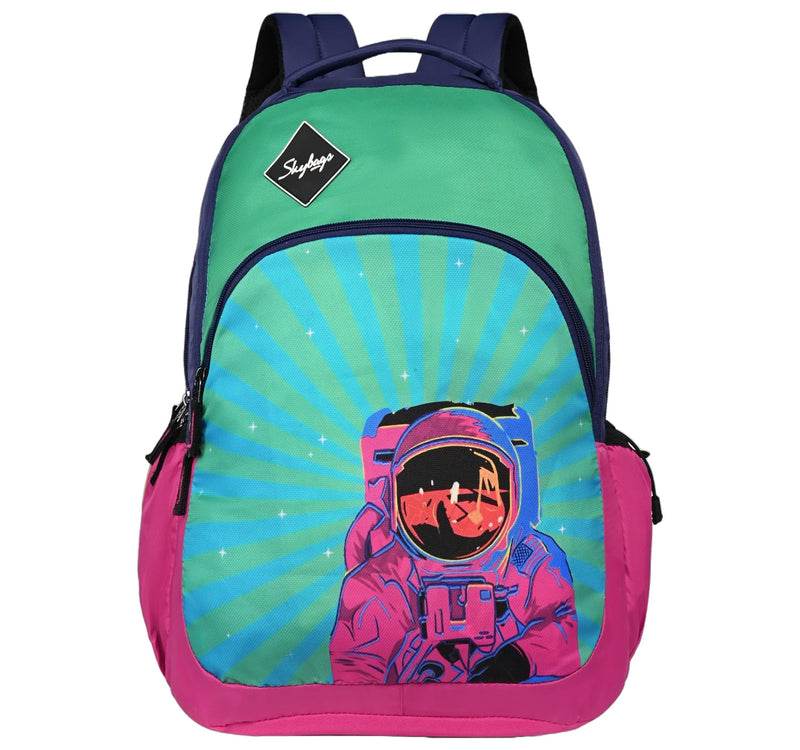 Skybag New Neon Polyester School Backpack, 30L, 23-07, Blue Pink