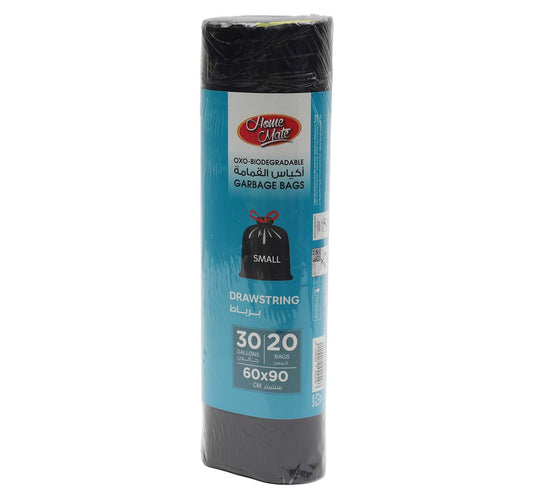 Home Mate Biodegradable Drawstring Garbage Bags 60 x 90cm 30 Gallons 20pcs