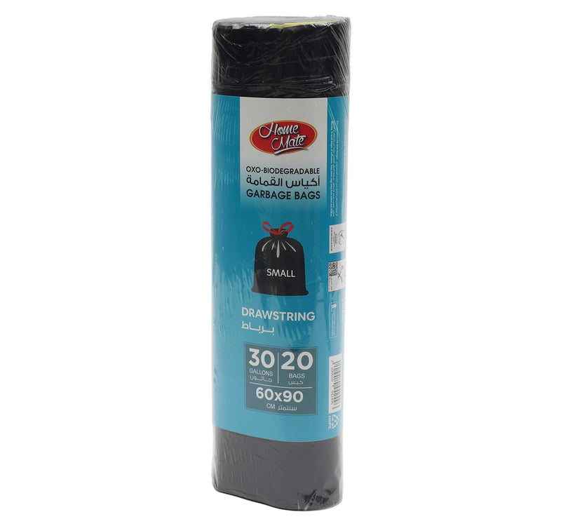 Home Mate Biodegradable Drawstring Garbage Bags 60 x 90cm 30 Gallons 20pcs