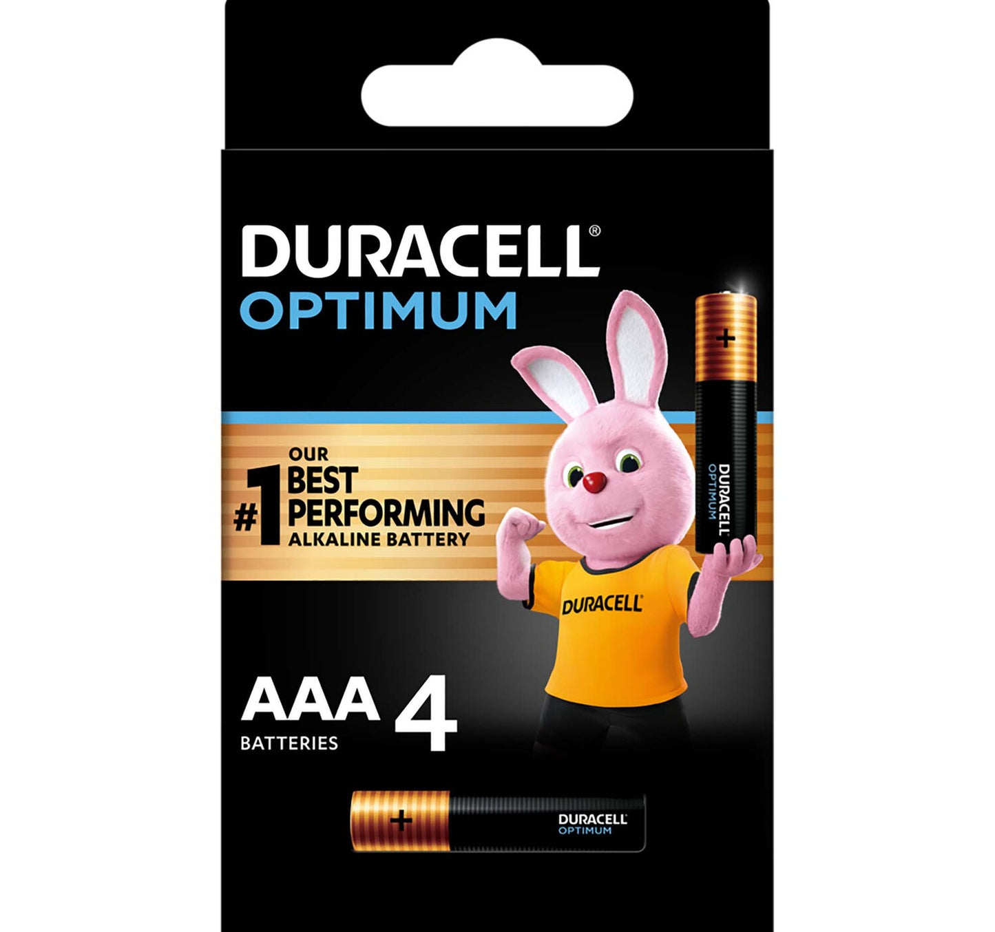 Duracell Optimum Type AAA Alkaline Batteries, pack of 4