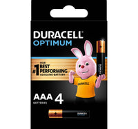 Duracell Optimum Type AAA Alkaline Batteries, pack of 4