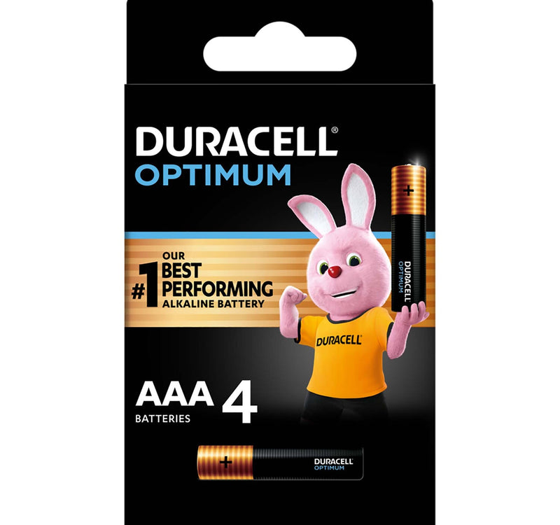 Duracell Optimum Type AAA Alkaline Batteries, pack of 4