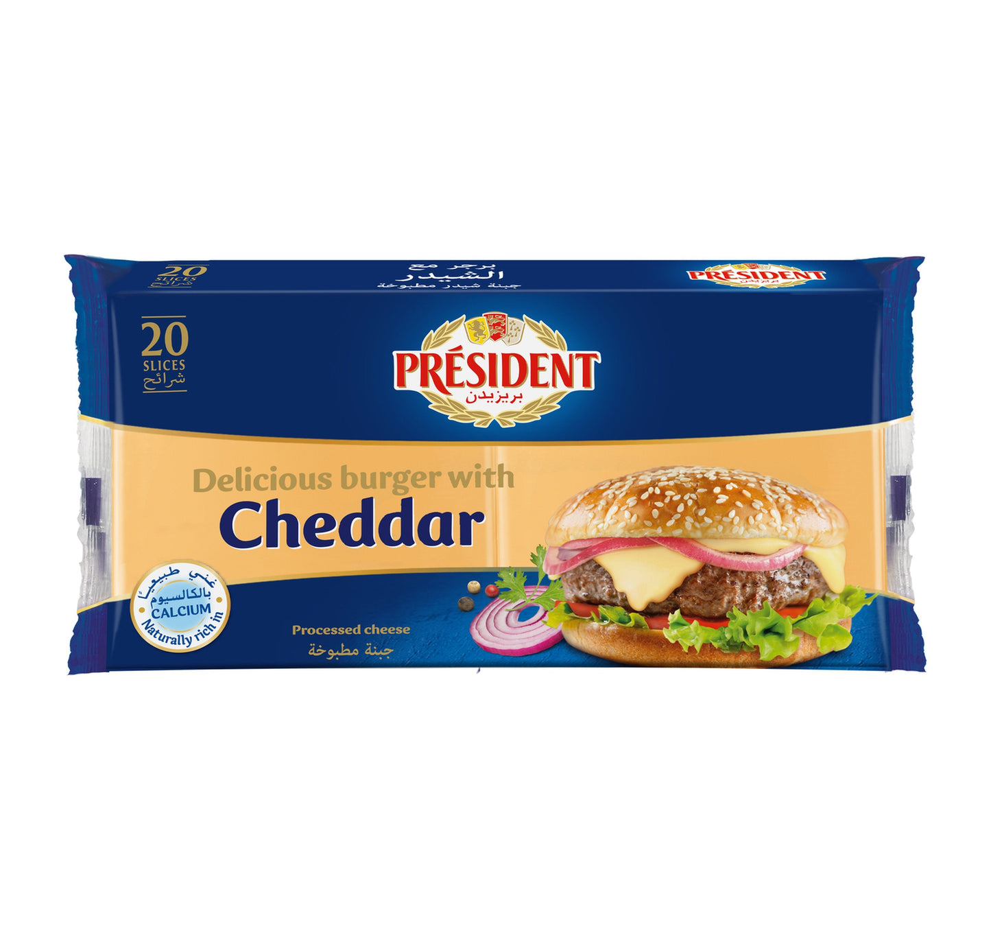 President Delicious Burger With Cheddar Cheese 20 Slices 400 g Sultan Center