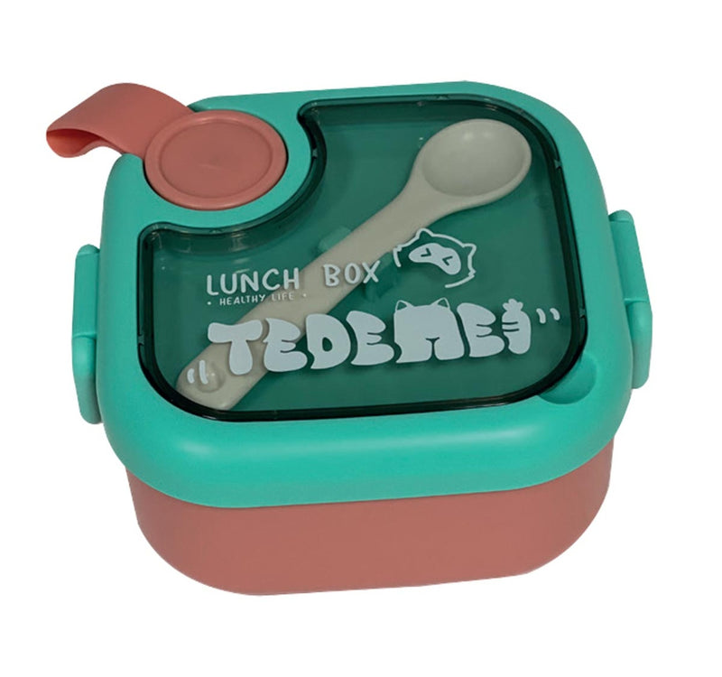 Home Lunch Box With Spoon, Square, 16486-1MKT