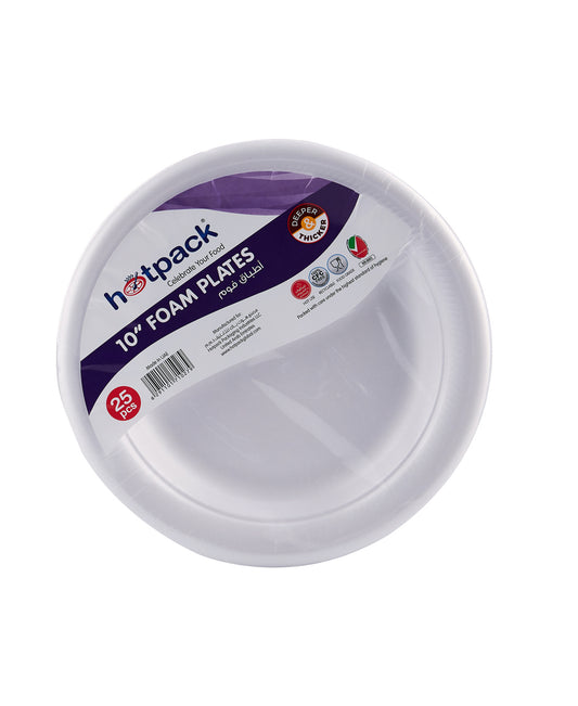Hotpack Foam Plates 10inch 25 pcs