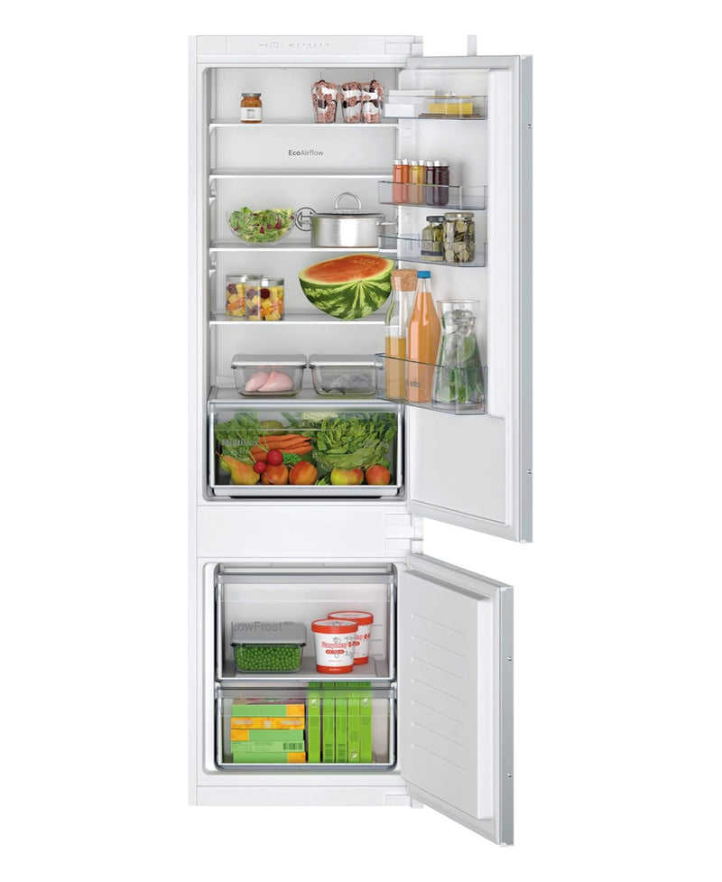 Bosch Built-In Fridge, Bottom Freezer Refrigerator KIV87NSF0M 268 Litre (Net Capacity), 590 Litre (Gross Capacity), White