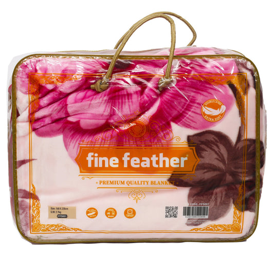 Fine Feather Blanket 2 Ply 160 x 220cm 5001 Assorted