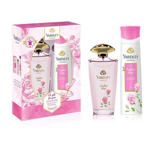 Yardley London English Rose Perfume EDT 125 ml + Refreshing Body Spray 150 ml