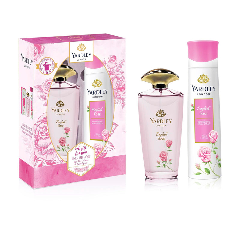 Yardley London English Rose Perfume EDT 125 ml + Refreshing Body Spray 150 ml
