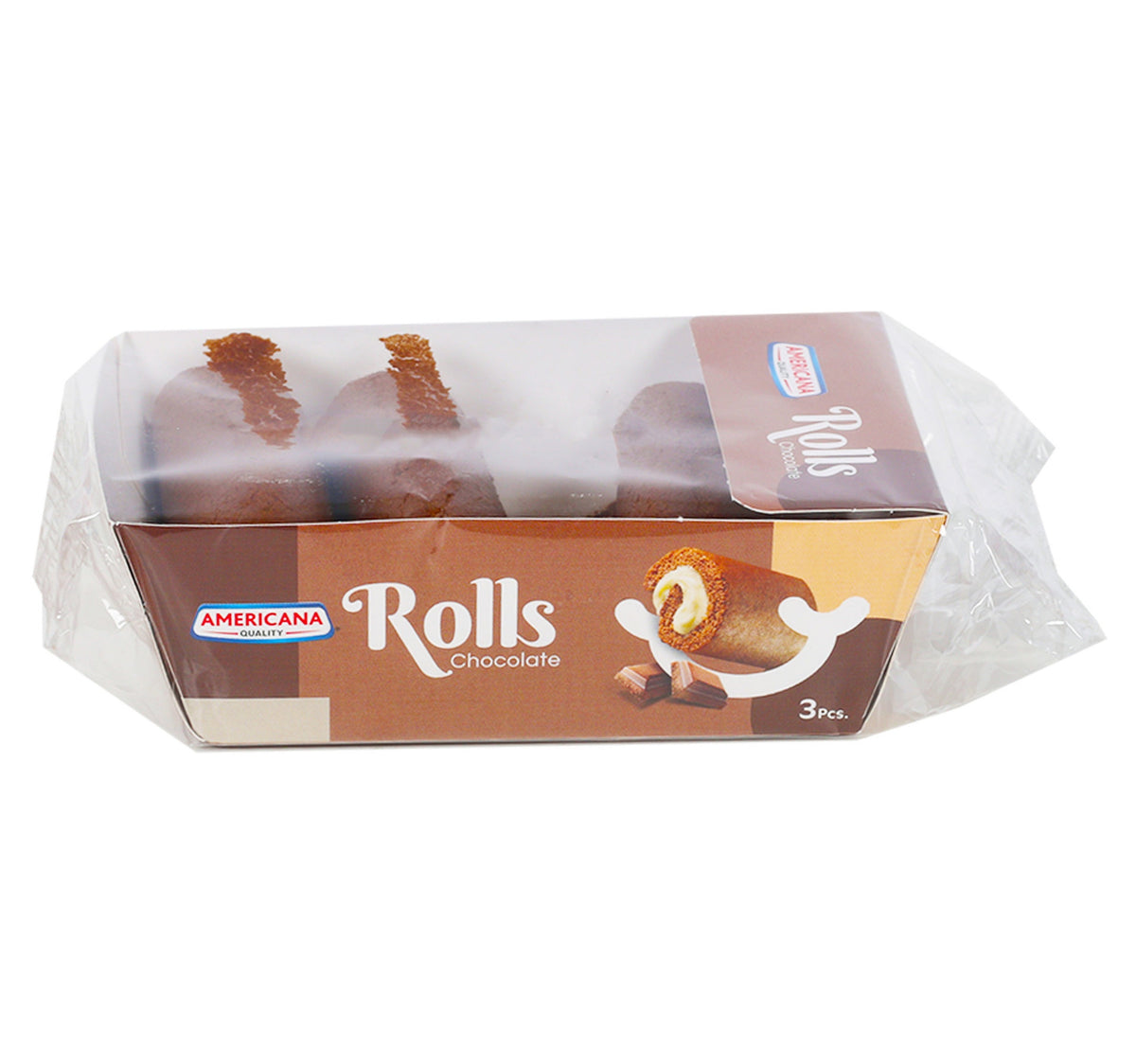Americana Mini Roll Chocolate Cake 3 pcs 60 g