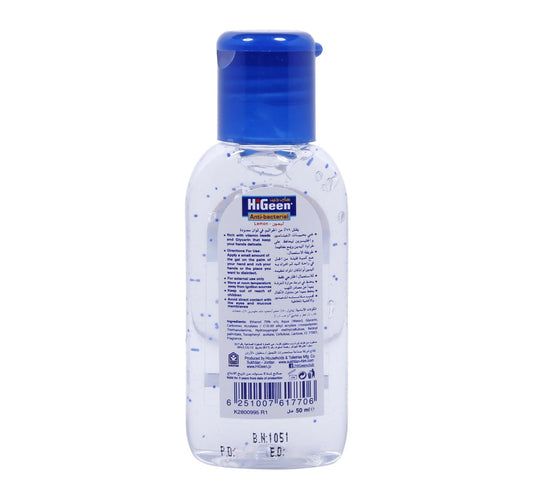 Hi-Geen Anti Bacterial Hand Sanitizer Gel Lemon 50 ml