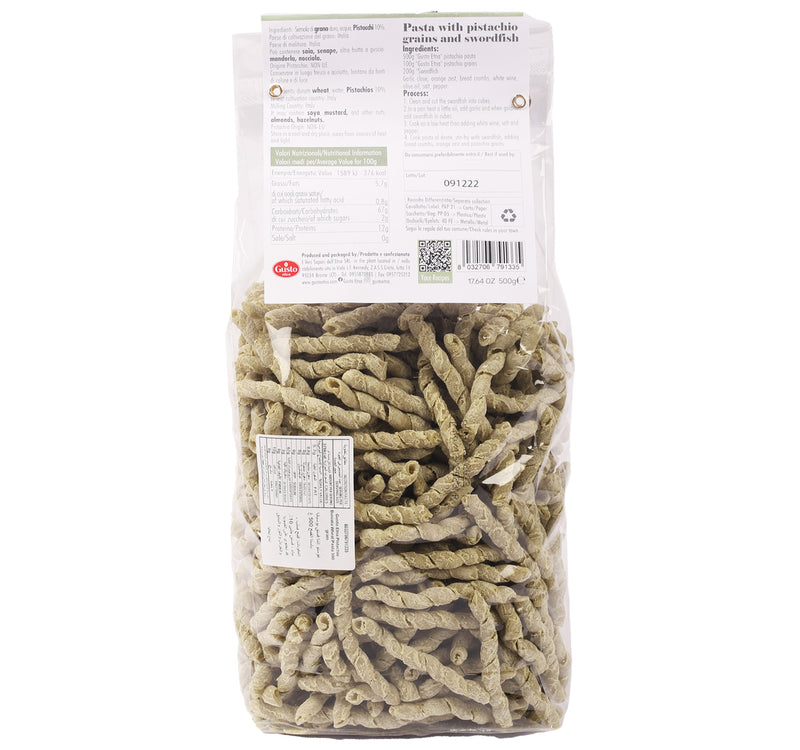 Gusto Etna Pistachio Busiata Wheat Pasta 500 g