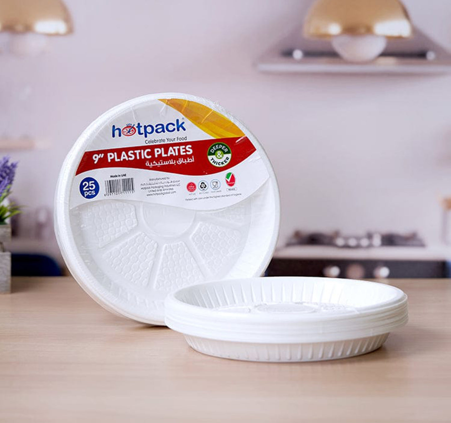 Hotpack 9" Plastic Plates 25 pcs