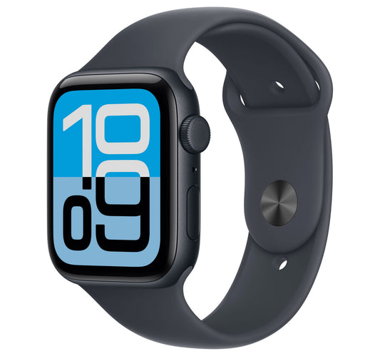 Apple Watch SE 3 GPS + Cellular Smartwatch, 44 mm Midnight Aluminium Case with Midnight Sport Band (M/L), MEPJ4AF/A