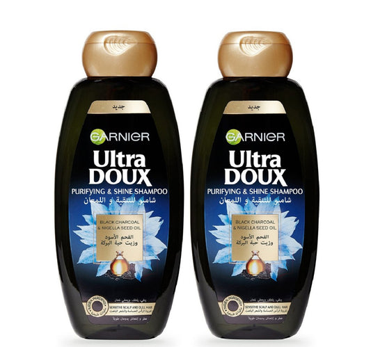 Garnier Ultra Doux Shampoo Black Charcoal & Nigella Seed Oil 2 x 400 ml