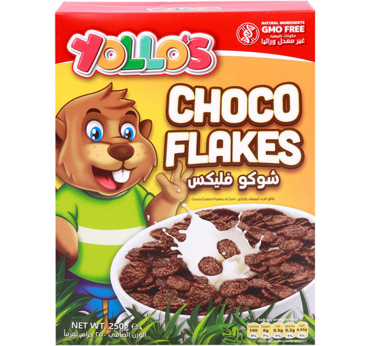 Yollo's Choco Flakes Cocoa Coated Flakes of Corn 250 g