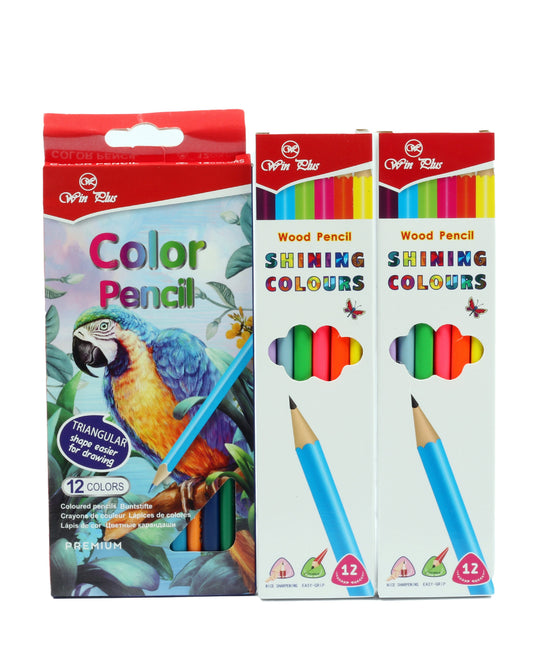 قلم رصاص وين بلس HB + قلم رصاص ملون SA-205 + SG-9712 36 قطعة