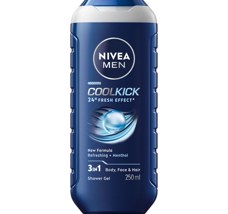 Nivea Men Cool Kick Shower Gel 3in1 Body Wash 250 ml