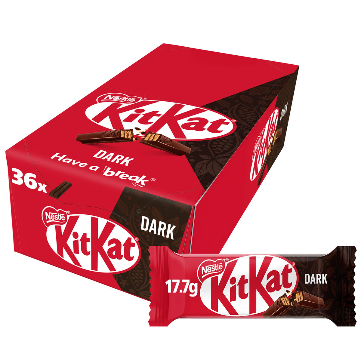 Nestle KitKat 2 Finger Wafer Dark Chocolate 36 x 17.7 g