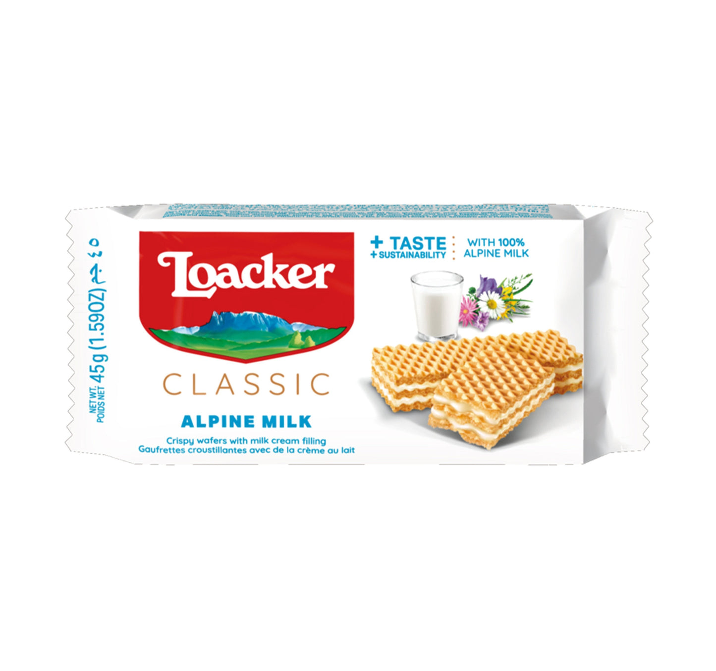 Loacker Crispy Wafers Filled with Milk Cream 45 g Lulu Hypermarket