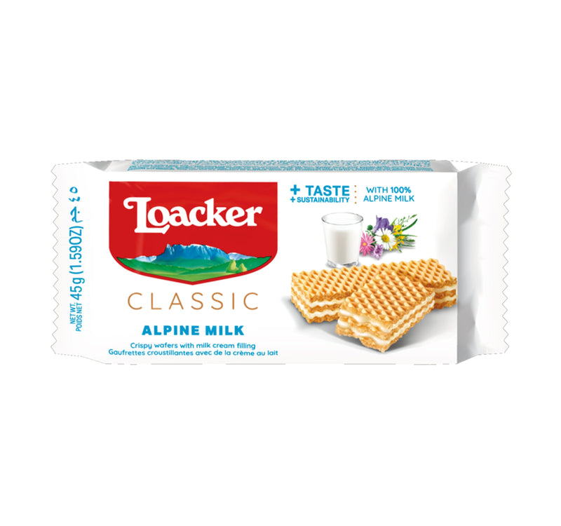 Loacker Crispy Wafers Filled with Milk Cream 45 g Lulu Hypermarket