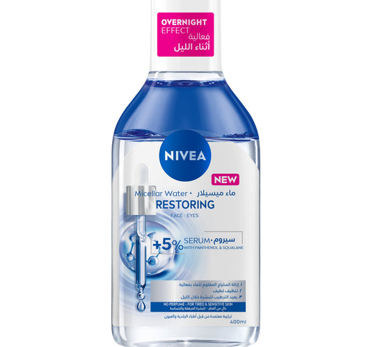 Nivea Micellar Water Restoring Face and Eyes Cleanses & Removes Make Up 400 ml
