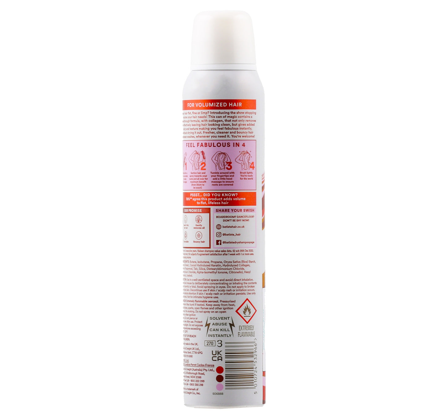 Batiste Dry Shampoo Volume 200 ml