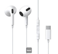 Baseus Type C In-Ear Wired Earphone, White, Encok C17 Lulu Hypermarket