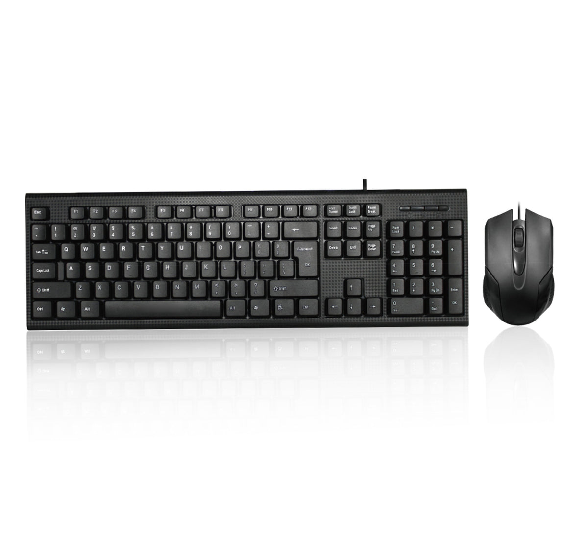 Iends USB Wired Computer Slim Keyboard and Wired Mouse Bundle Pack Plug and Play KM475