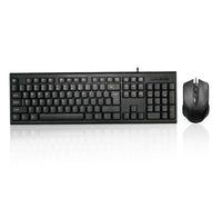 Iends USB Wired Computer Slim Keyboard and Wired Mouse Bundle Pack Plug and Play KM475