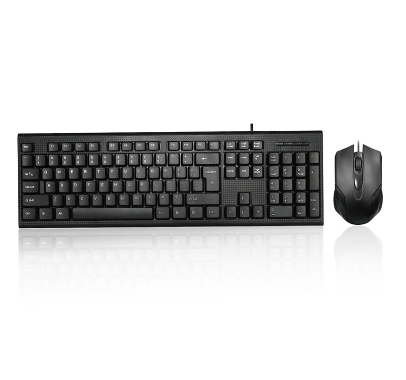 Iends USB Wired Computer Slim Keyboard and Wired Mouse Bundle Pack Plug and Play KM475