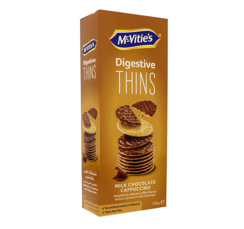 McVitie's Digestive Thins Milk Chocolate Cappuccino Biscuits 150 g Lulu Hypermarket