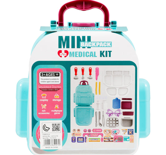Fabiola Mini Backpack Medical Kit Play Set, 25 pcs, T2159-6