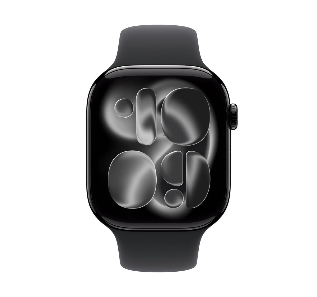 Apple Watch Series 11 GPS Smartwatch, 46 mm Jet Black Aluminium Case with Black Sport Band (S/M), MEUW4AF/A