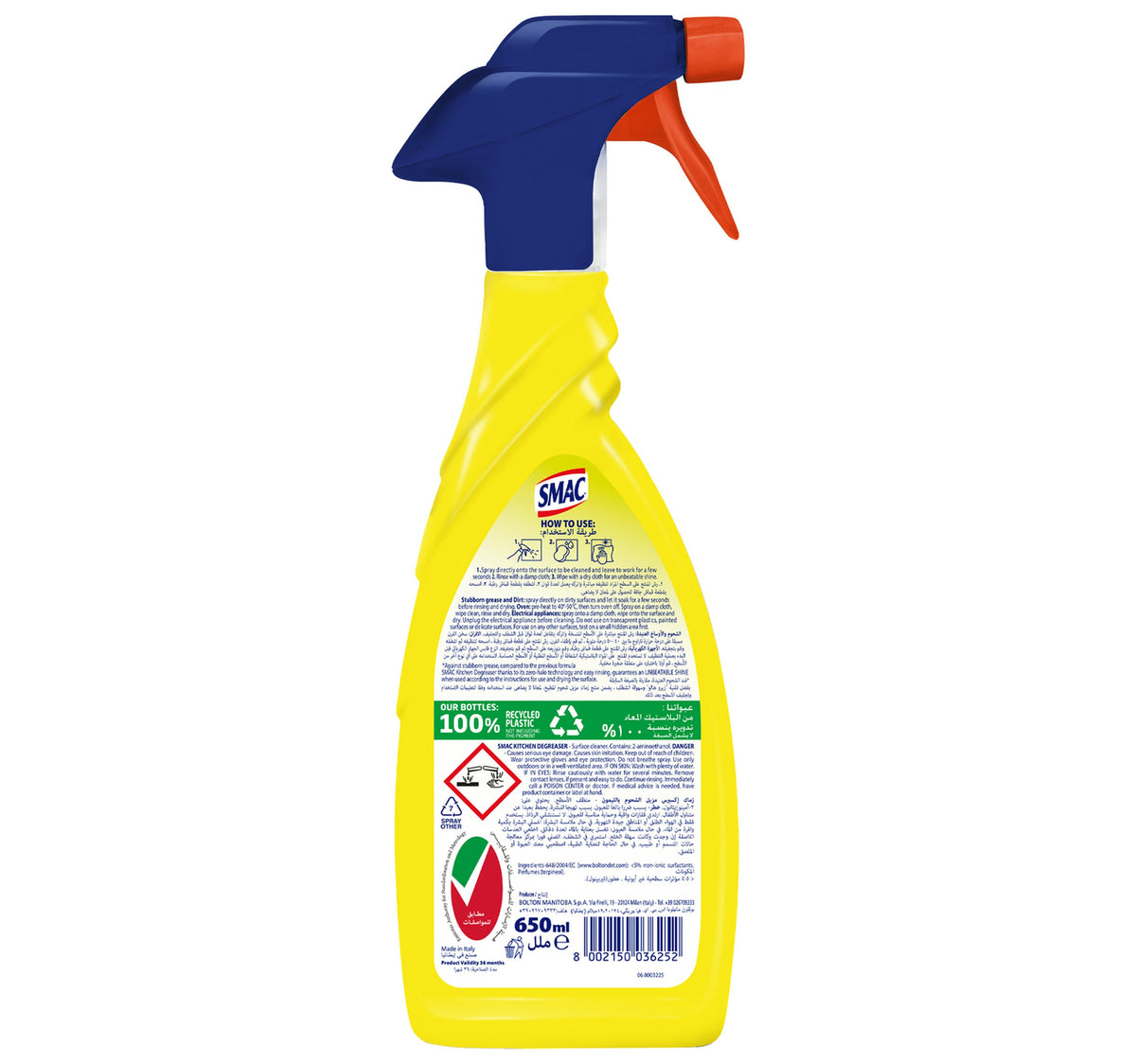 Smac Kitchen Degreaser Lemon Scent Unbeatable Shine 650 ml