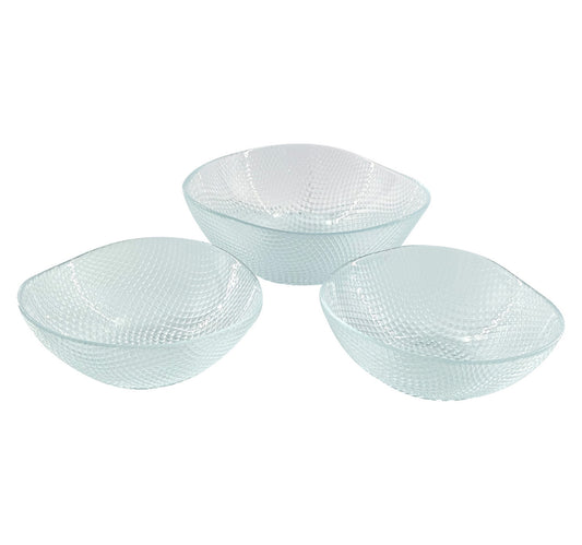 Glascom Decorative Glass Bowl Set, 3 pcs, Iris, VAVA0003
