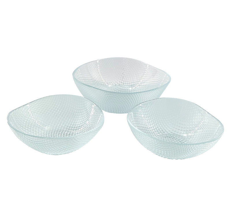 Glascom Decorative Glass Bowl Set, 3 pcs, Iris, VAVA0003