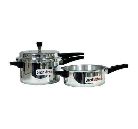 Smart Kitchen Aluminium Pressure Cooker 5L + Pan 3L, INDSPO
