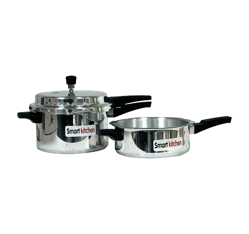 Smart Kitchen Aluminium Pressure Cooker 5L + Pan 3L, INDSPO
