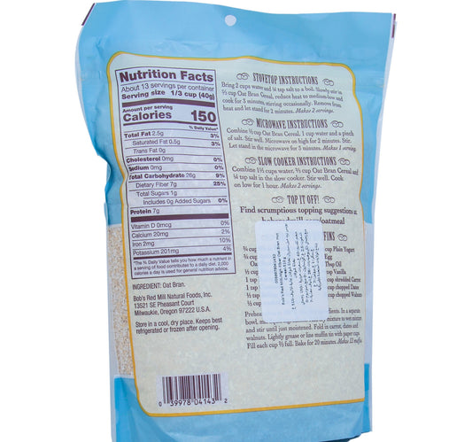 Bob's Red Mill High Fiber Oat Bran Hot Cereal 510 g