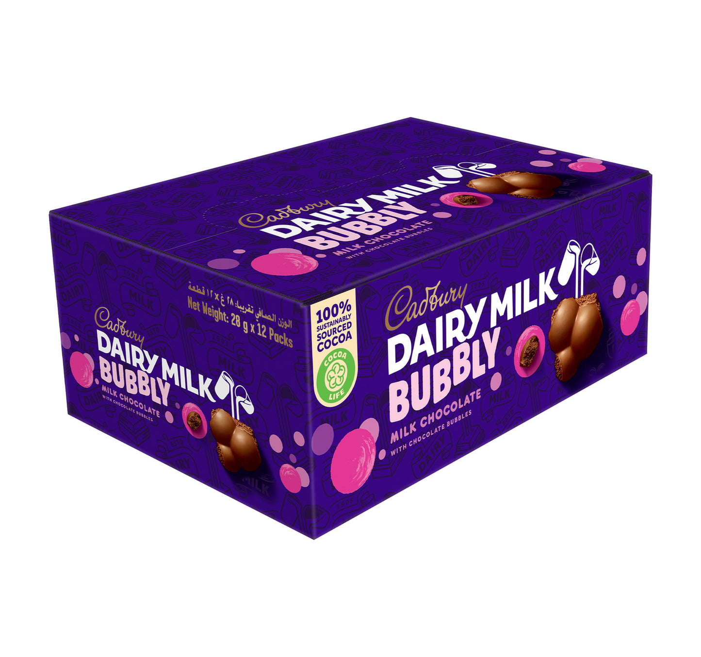 Cadbury Dairy Milk Bubbly Chocolate Bar 12 x 28 g