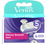 Gillette Venus Deluxe Smooth Swirl Women's Razor Blade Refills 4 pcs