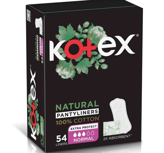 Kotex Natural Panty Liners 100% Cotton Normal Size 54 pcs