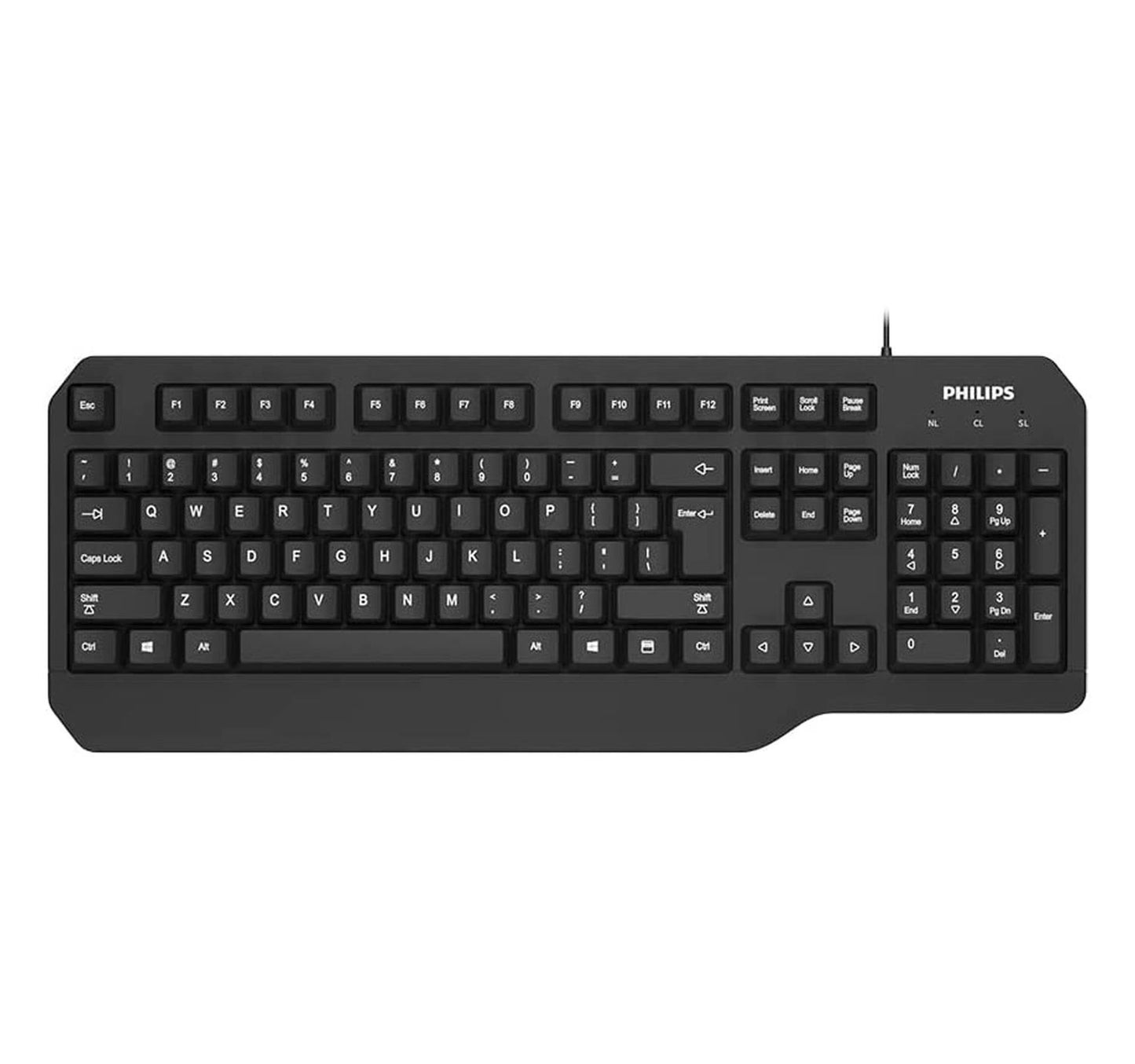 Philips Wired Keyboard with English Arabic Layout, USB 2.0, Black SPK6202