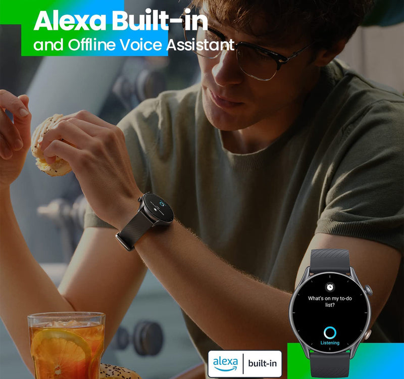 Amazfit GPS GTR 3 Smartwatch, 1.39" AMOLED Display,Thunder Black, A1971-GTR3 Sultan Center