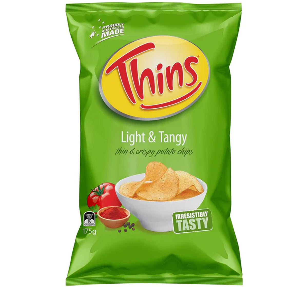 Thins Potato Chips Light & Tangy 175 g