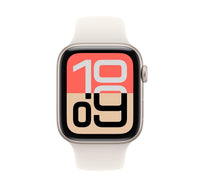 Apple Watch SE 3 GPS Smartwatch, 44 mm Starlight Aluminium Case with Starlight Sport Band (M/L), MEHJ4AF/A
