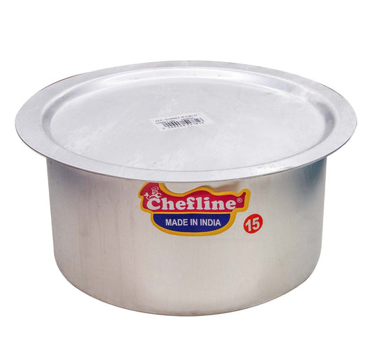 Chefline Aluminium Cooking Pot With Lid, 15 cm
