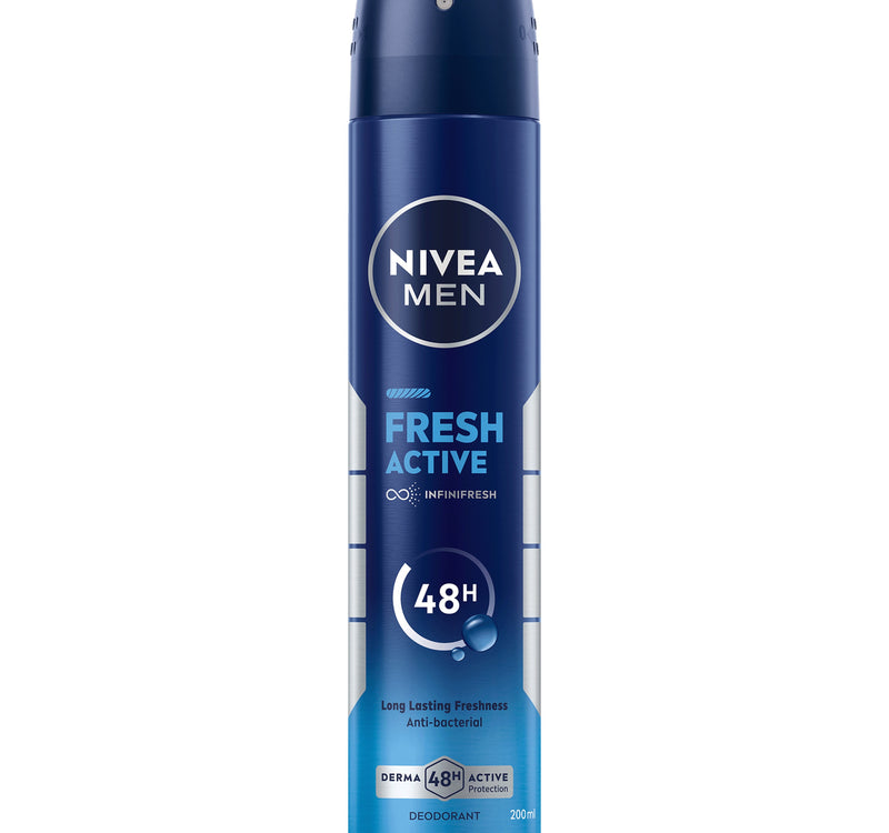 Nivea Men Fresh Active Antibacterial Deodorant Spray for Men 48H Active Protection 200 ml